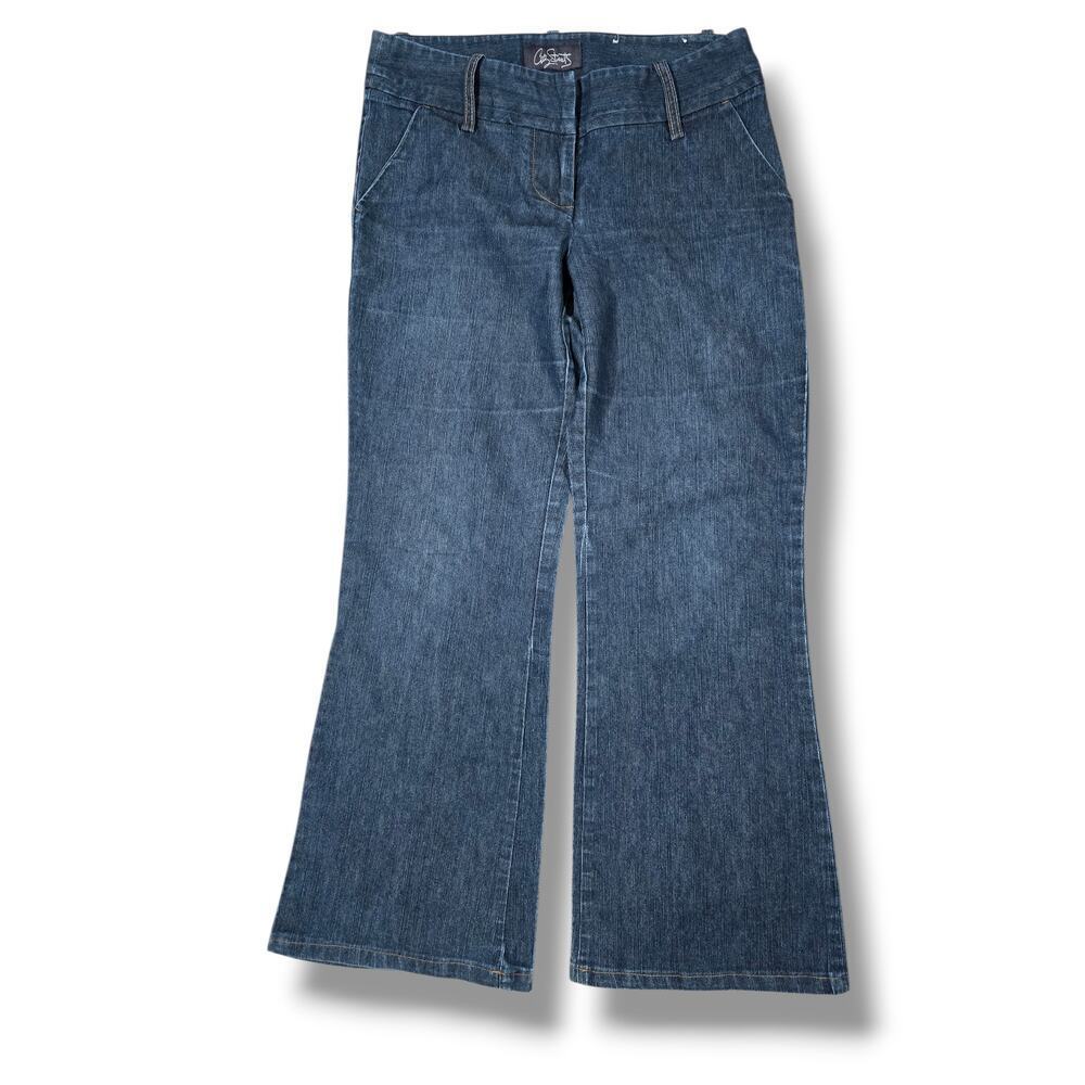CITY STREETS Women's Dark Wash Blue Denim Flare Jeans Size 7